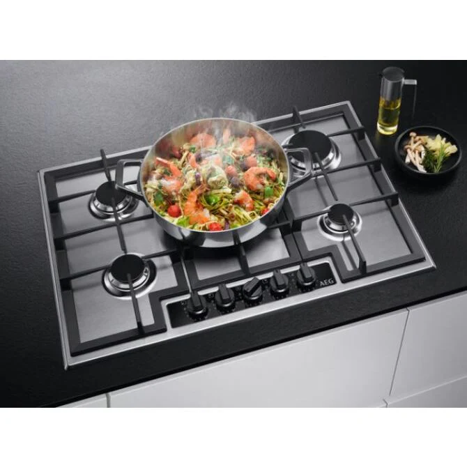 AEG HGB75420YM 6000 Series 75cm Gas Hob - Stainless Steel - Image 4
