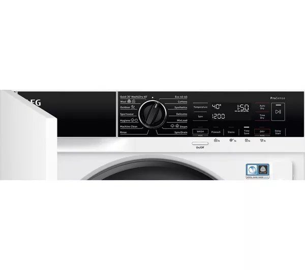 AEG L7WC84636BI 7000 ProSteam® 8kg/4kg 1600rpm Integrated Washer Dryer - Image 2