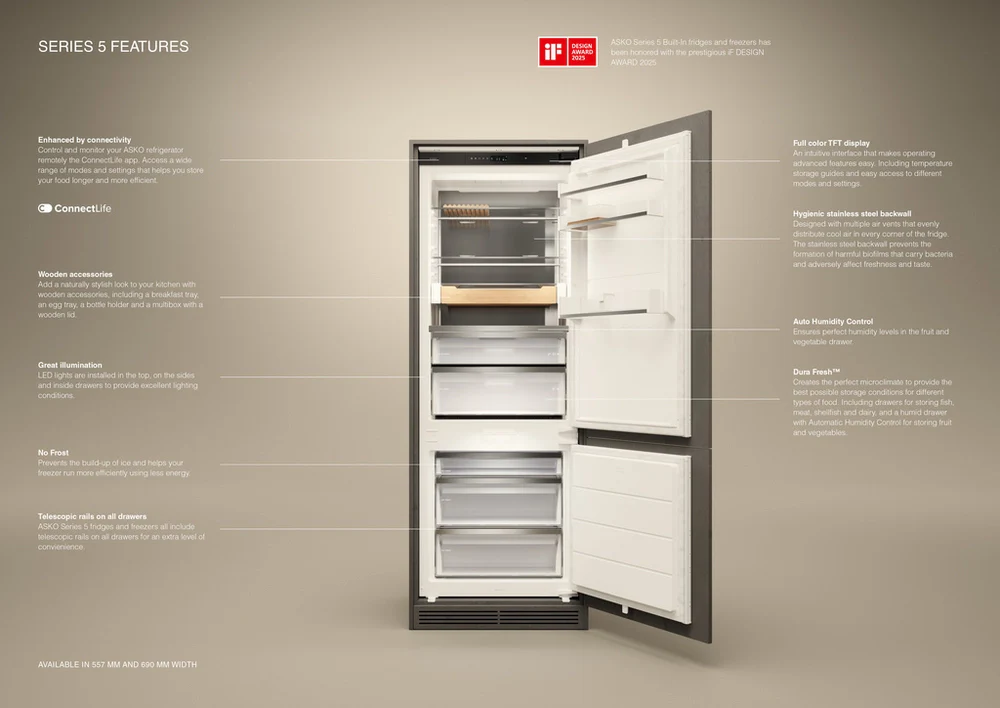 ASKO RBC576DNC1.UK Frost Free Integrated Fridge Freezer - Image 6