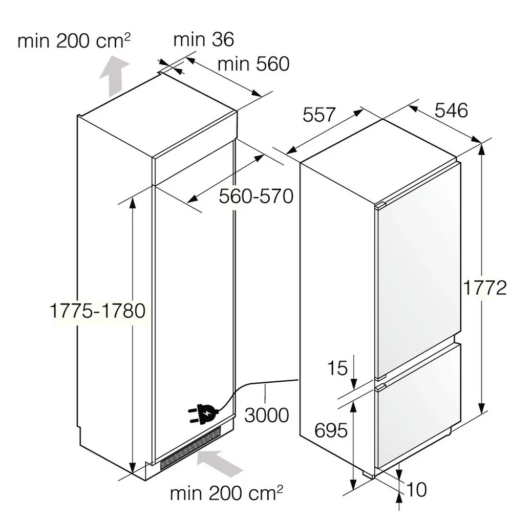 ASKO RBC576DNC1.UK Frost Free Integrated Fridge Freezer - Image 7
