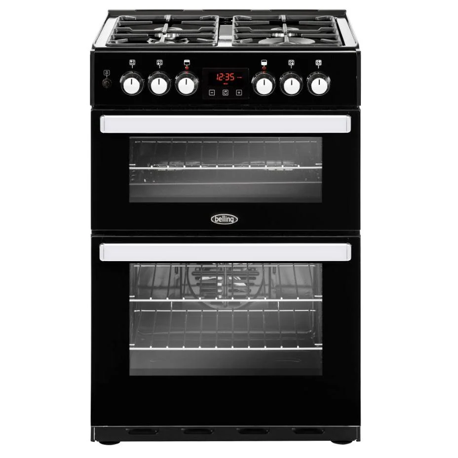 Belling Cookcentre 444410821 60DF Black  Freestanding Dual Fuel Cooker