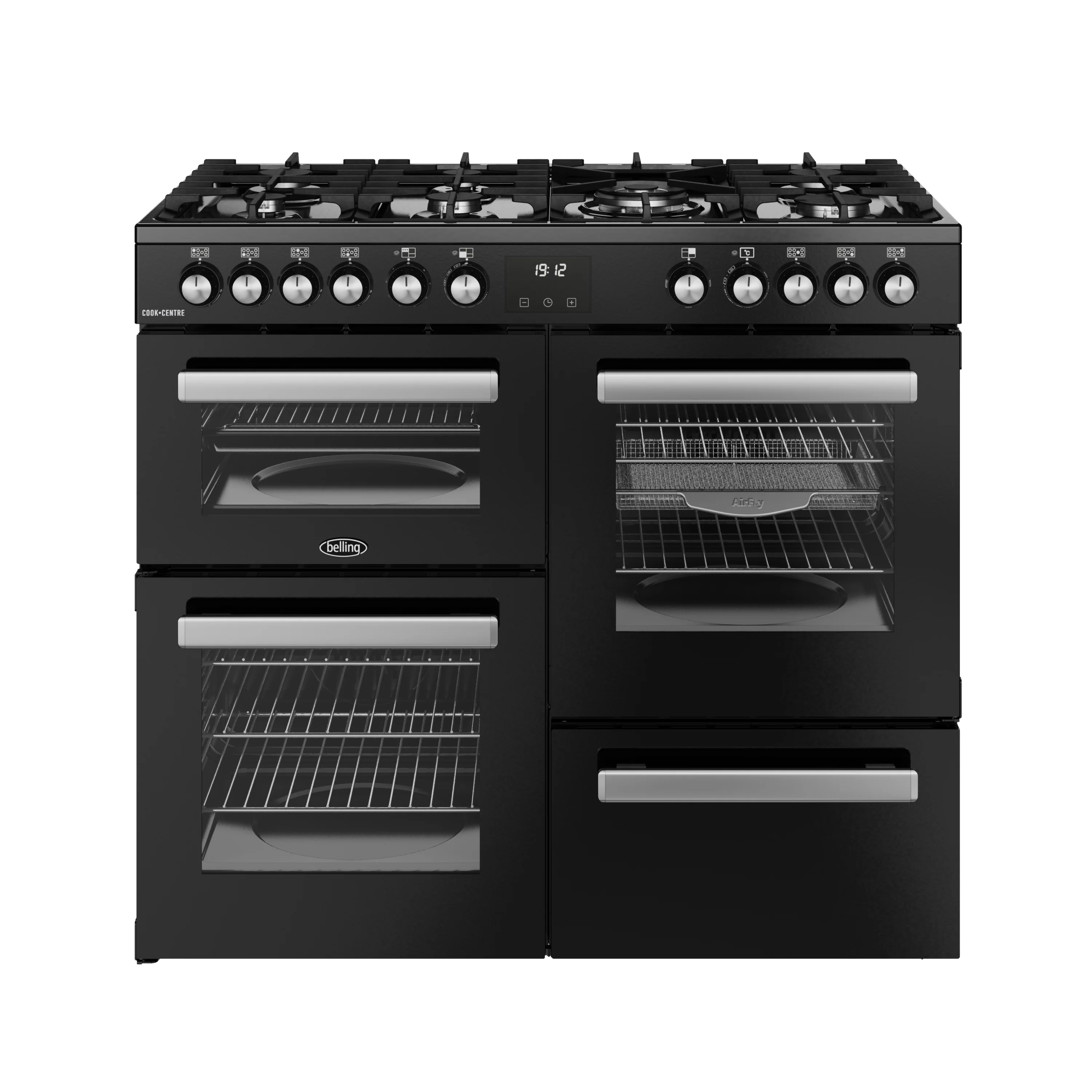 Belling RCA Cookcentre 100DF 100cm Dual Fuel Range Cooker 444411799 Black