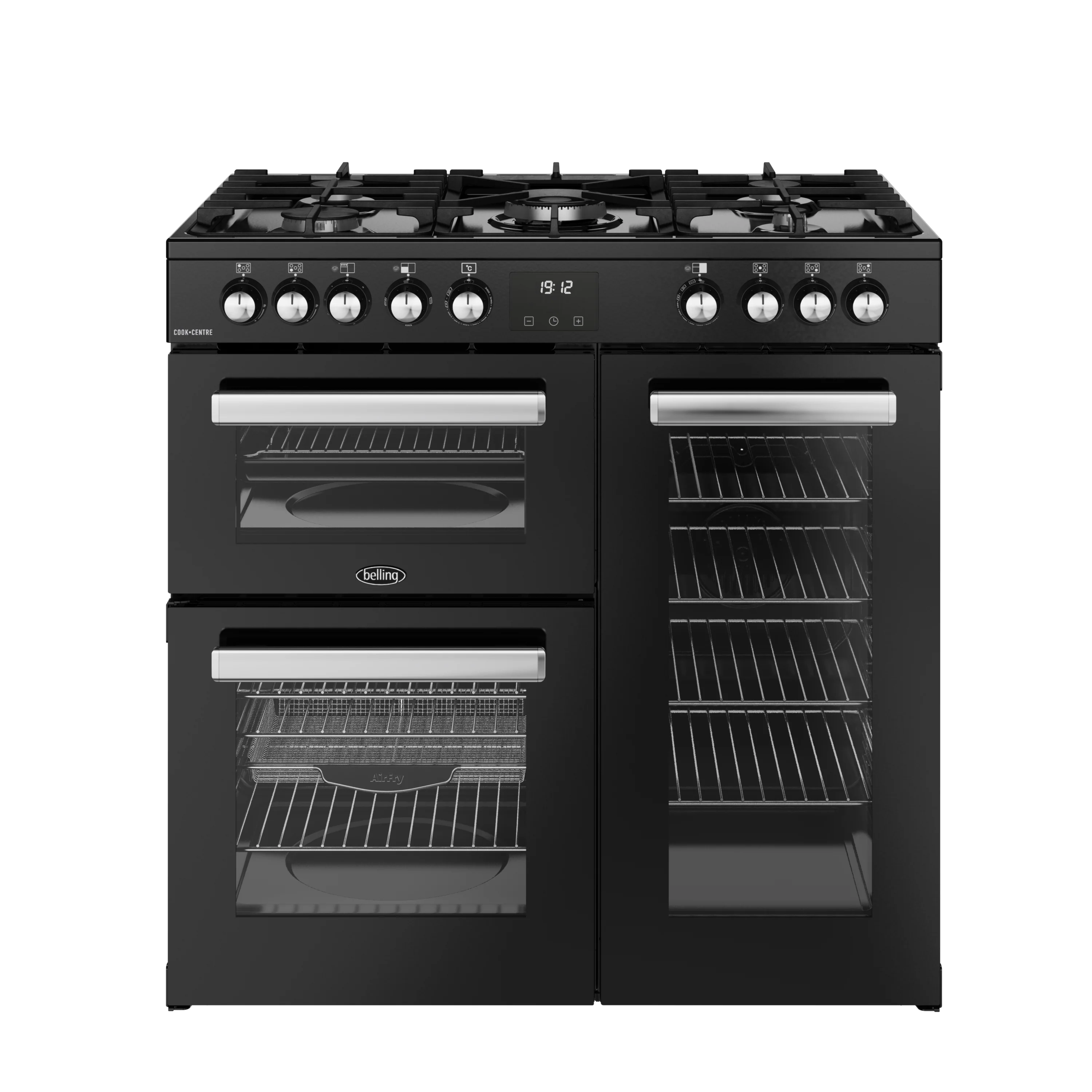 Belling RCA Cookcentre 90DF 90cm Dual Fuel Range Cooker 444411793 Black