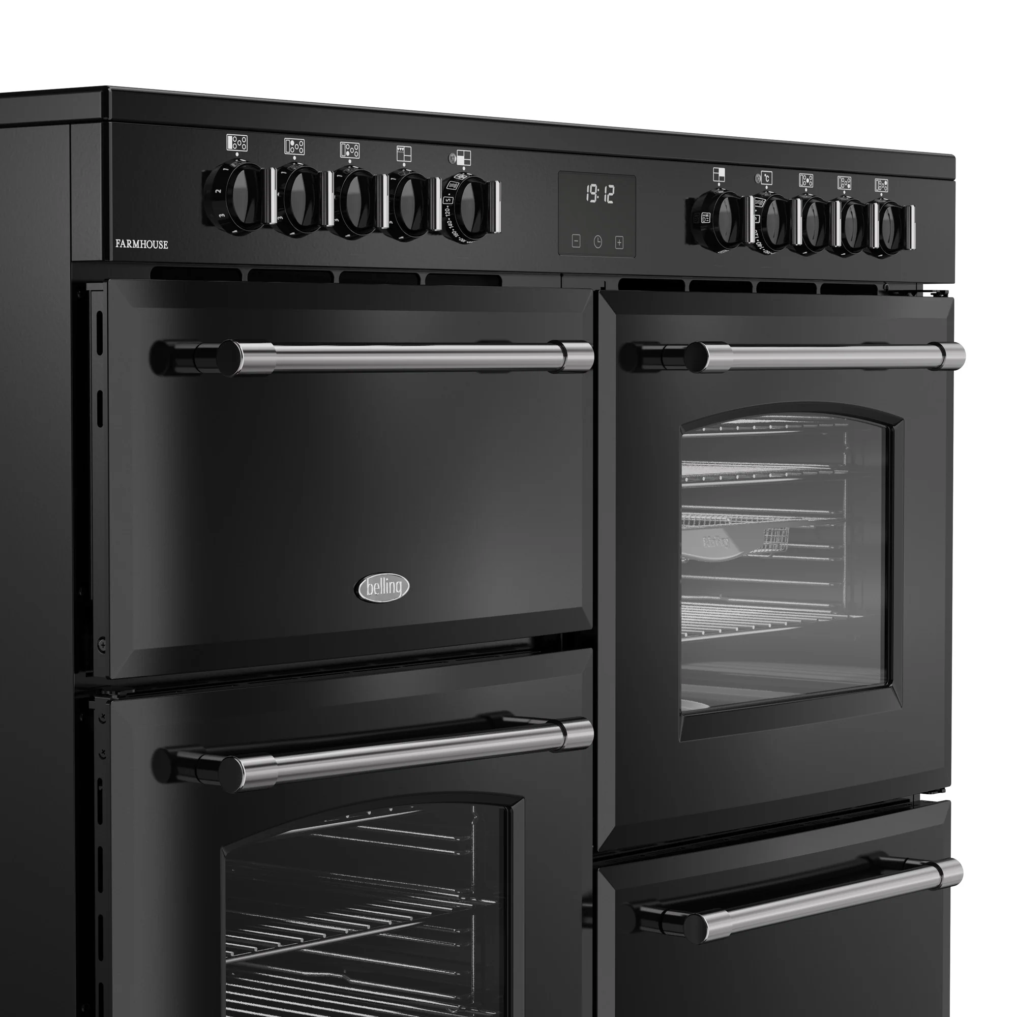 Belling RCA Farmhouse 110E 110cm Ceramic Range Cooker 444411835 Black - Image 4