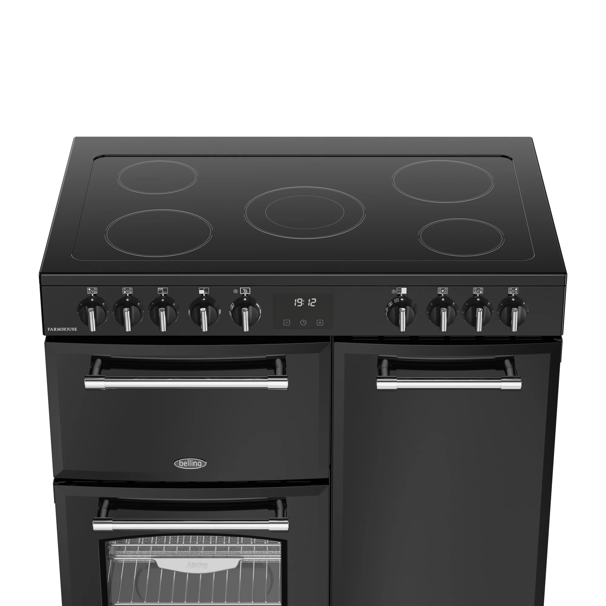 Belling RCA Farmhouse 90E 90cm Ceramic Range Cooker 444411817 Black - Image 6