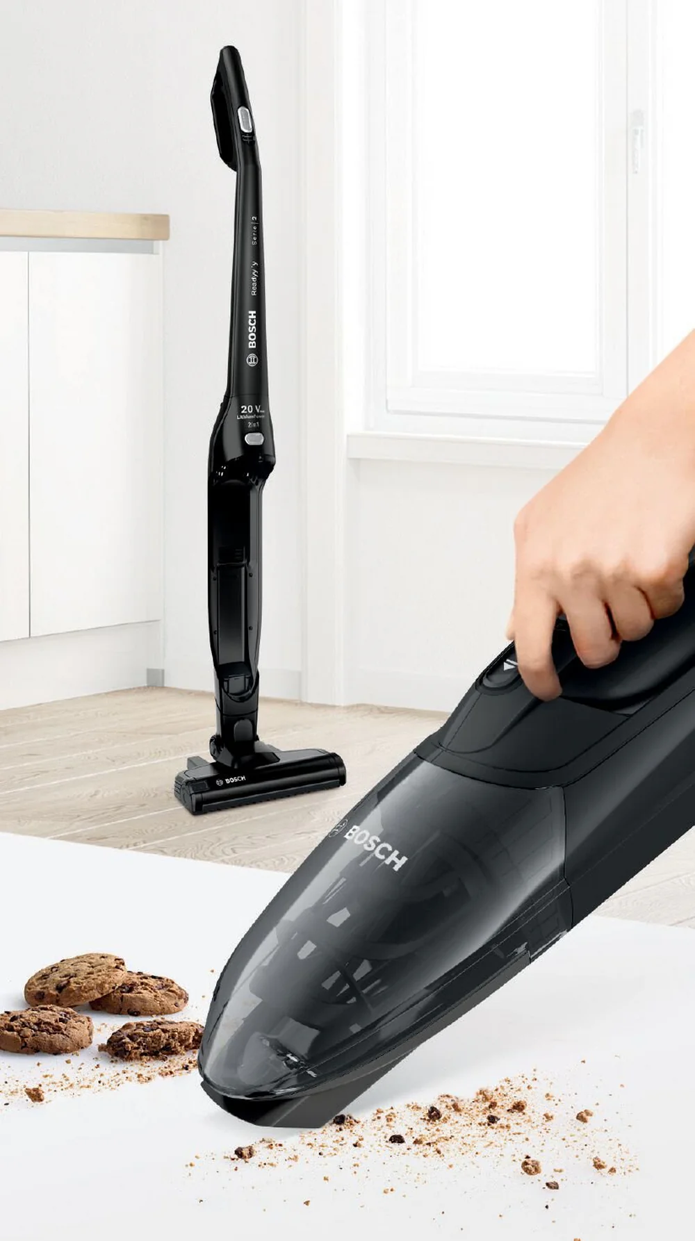 Bosch BCHF220GB Serie 2 2-in-1 Cordless Vacuum Cleaner - 44 Minutes Run Time - Jet Black - Image 6