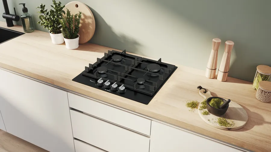 Bosch PCP6A6I90 Series 6 Gas hob 60cm Enamel Black - Image 5