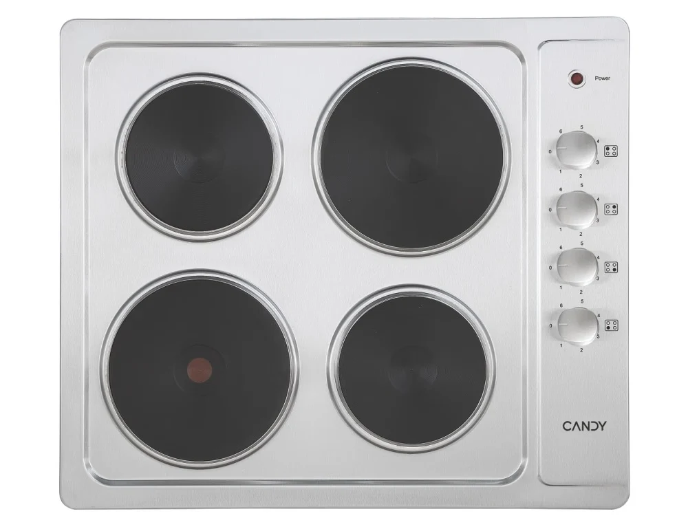 Candy CLE64KX 60cm Hot Plate Hob - Stainless Steel