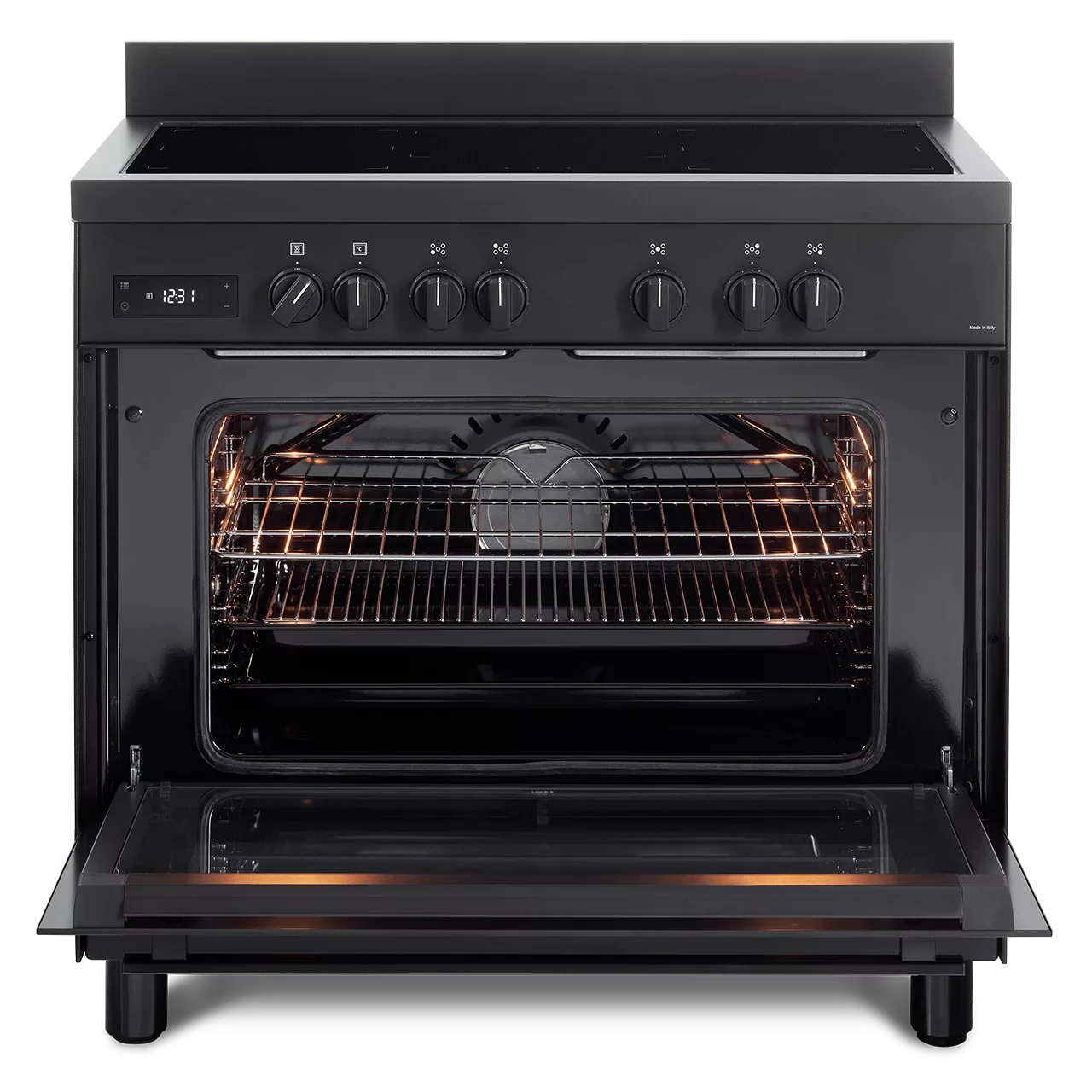 DeLonghi 90cm Single Cavity 5 Zone Induction Top Range Cooker DSR926IND-BL Black - Image 2
