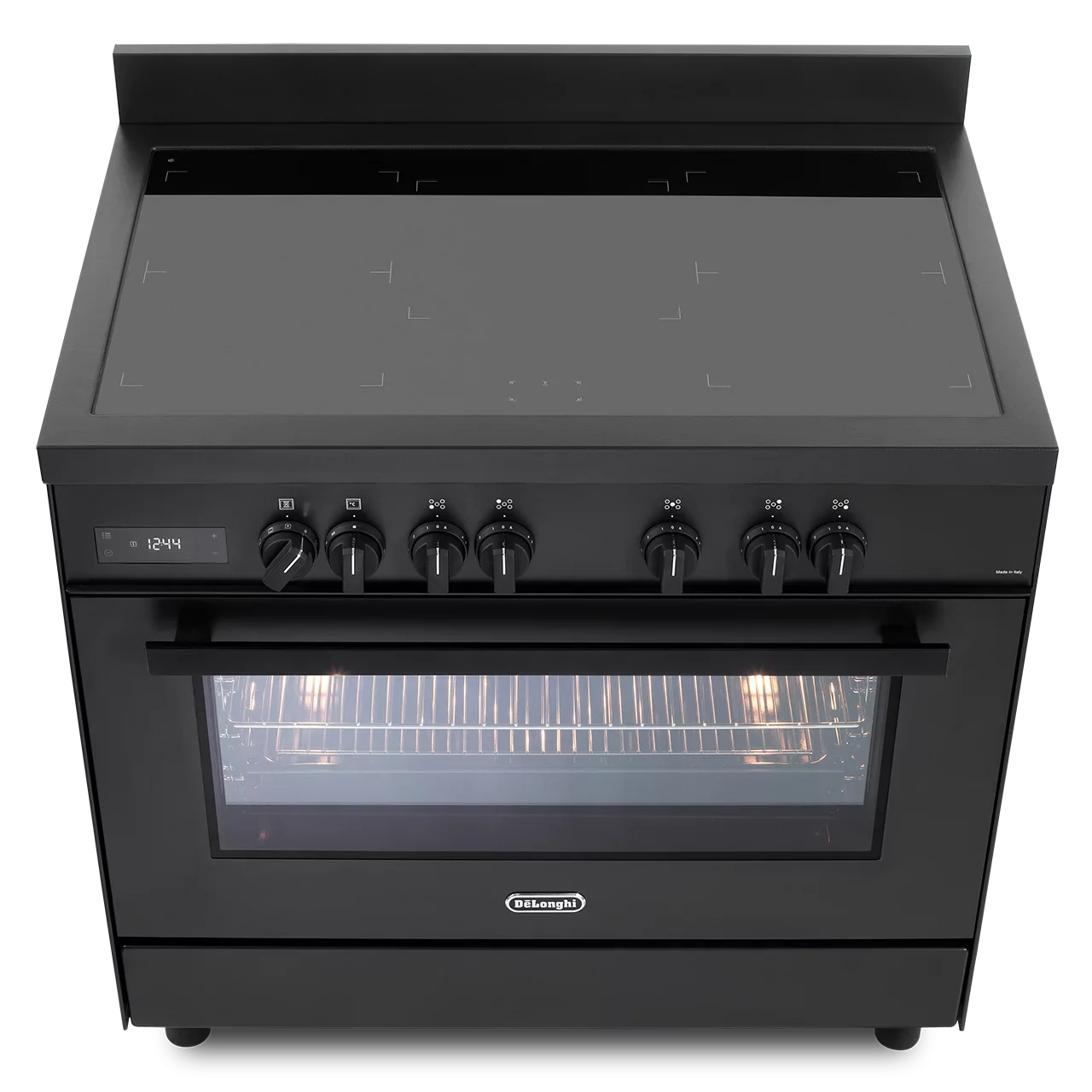 DeLonghi 90cm Single Cavity 5 Zone Induction Top Range Cooker DSR926IND-BL Black - Image 5