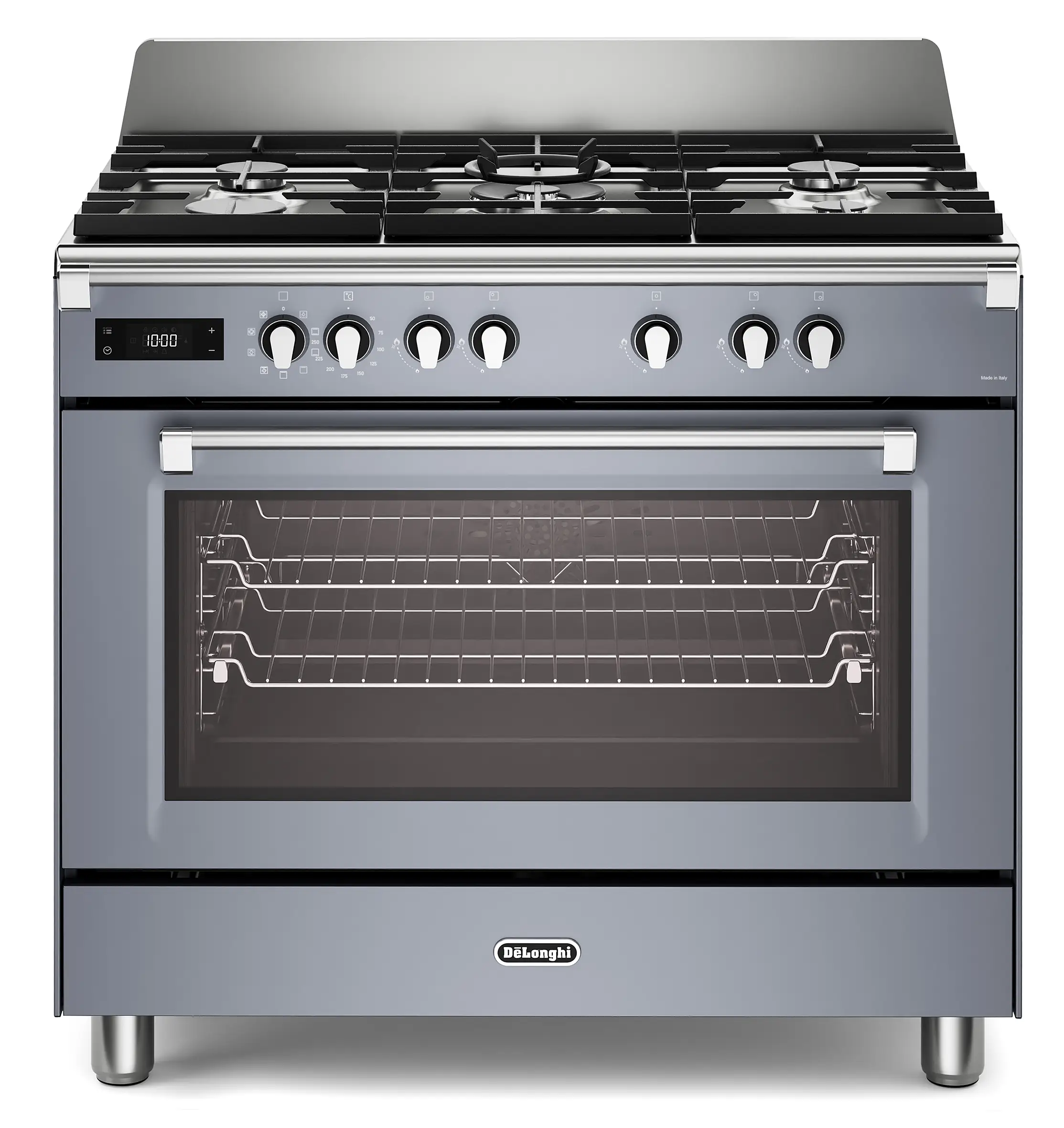 DeLonghi Bassano BS965MXS 90cm Single Cavity Dual Fuel Range Cooker Slate Grey