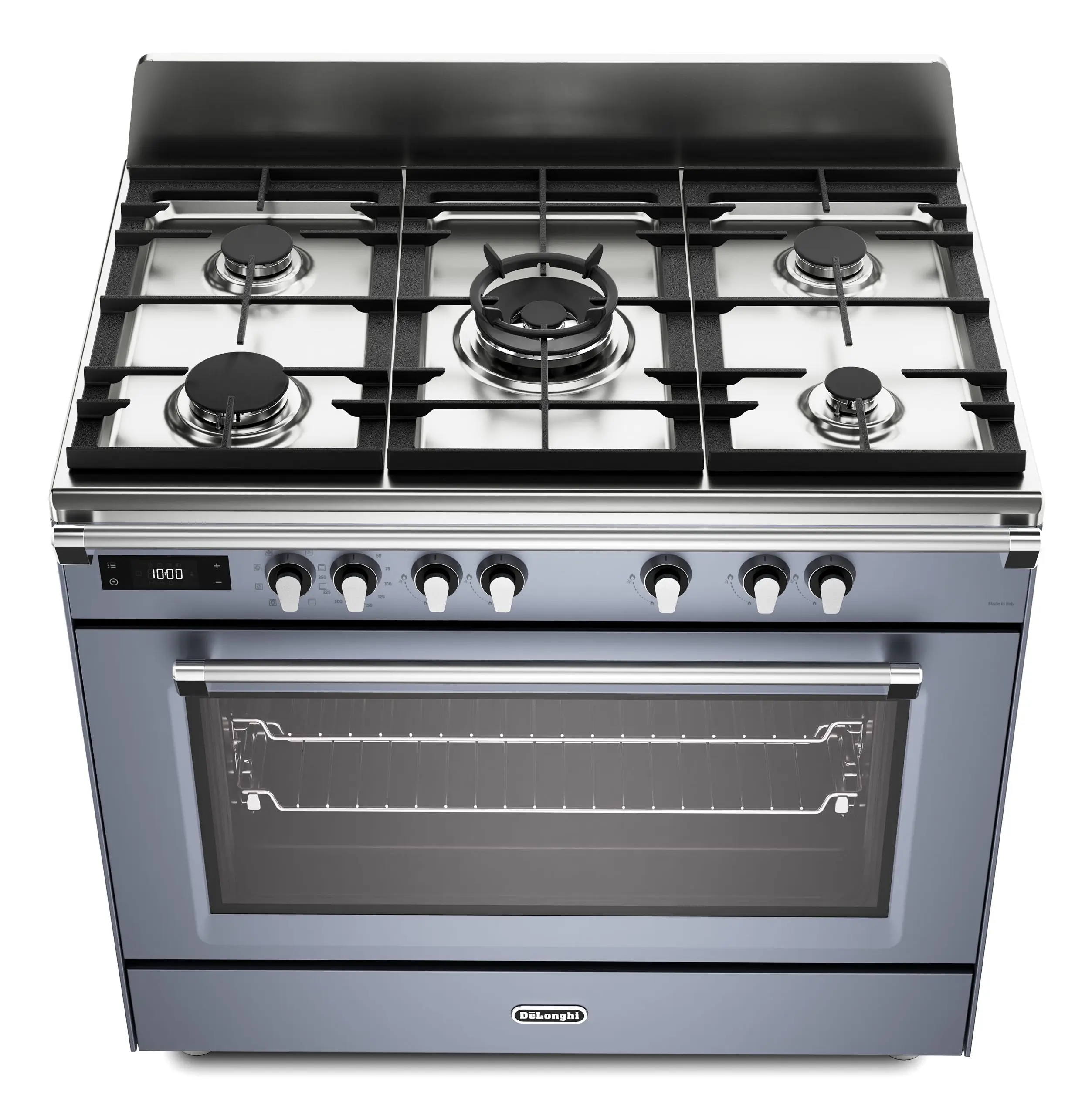 DeLonghi Bassano BS965MXS 90cm Single Cavity Dual Fuel Range Cooker Slate Grey - Image 4