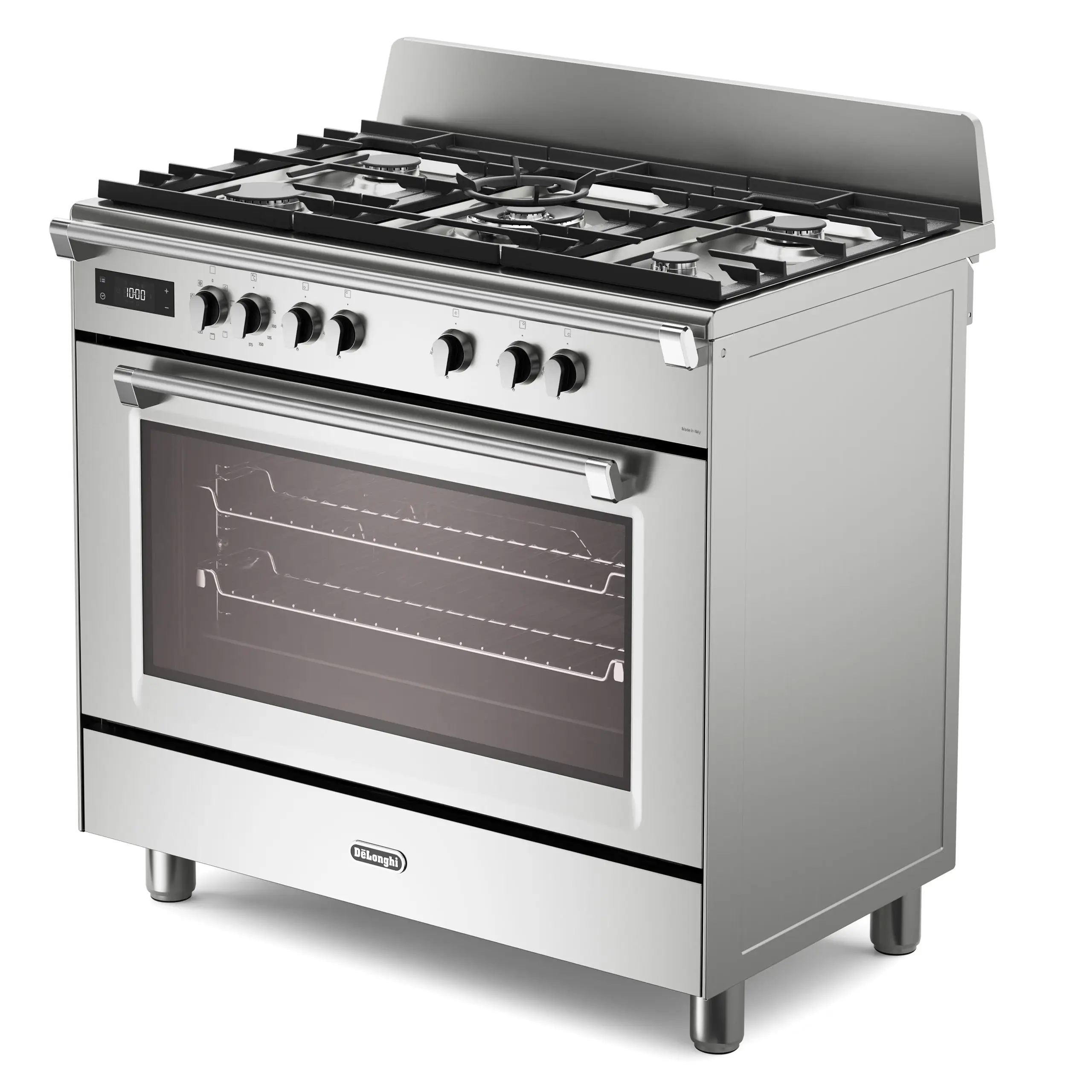 DeLonghi Bassano BS965MXX 90cm Single Cavity Dual Fuel Range Cooker Stainless Steel - Image 4