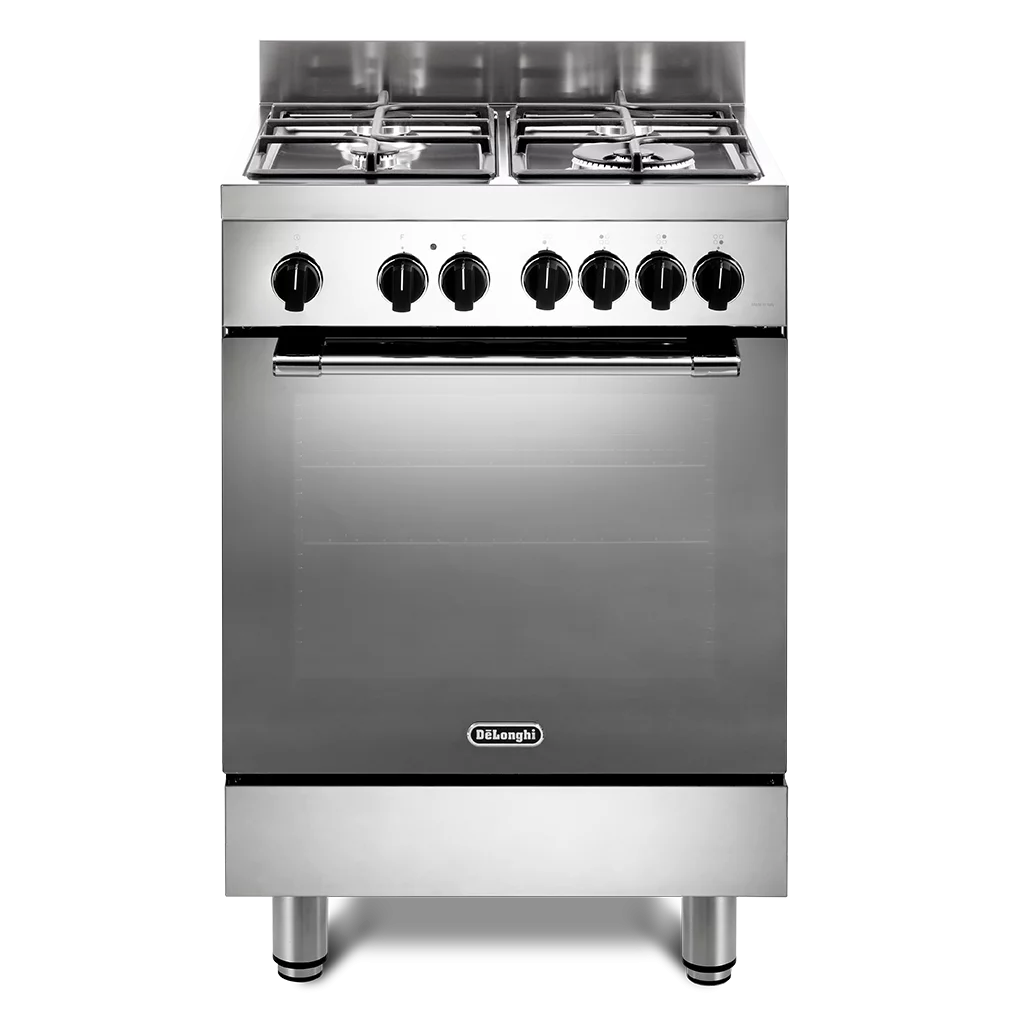DeLonghi DSC626MLX-1 Bright Stainless Steel Modern  60cm Single Cavity Dual Fuel Range Style Cooker