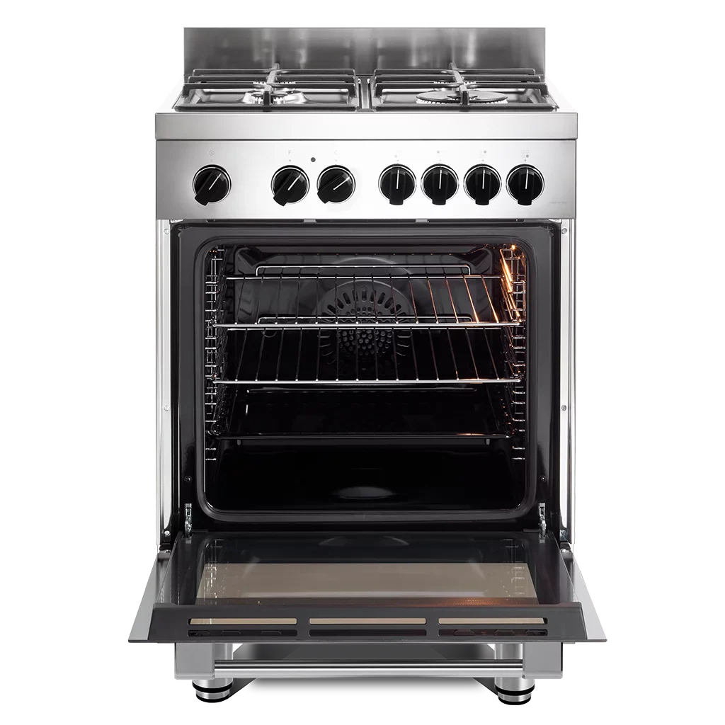 DeLonghi DSC626MLX-1 Bright Stainless Steel Modern  60cm Single Cavity Dual Fuel Range Style Cooker - Image 2