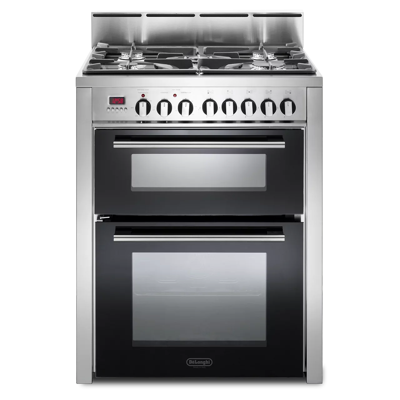 DeLonghi Modern 70cm Double Oven Dual Fuel Range-Style Cooker DDC707DF Stainless Steel