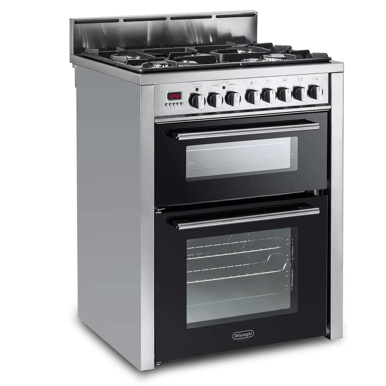 DeLonghi Modern 70cm Double Oven Dual Fuel Range-Style Cooker DDC707DF Stainless Steel - Image 2