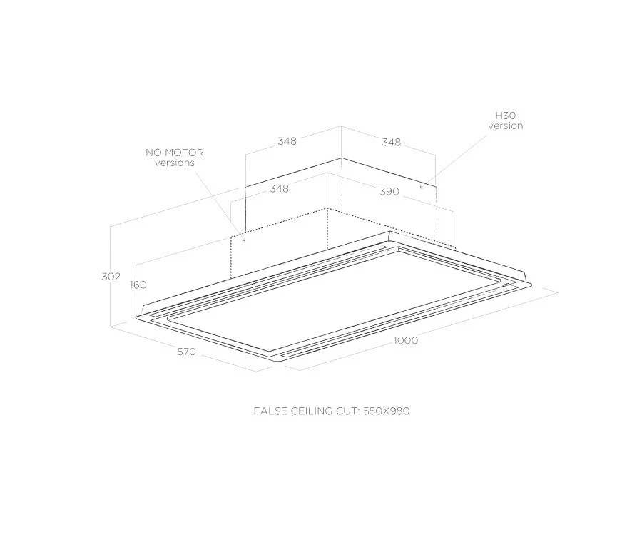 Elica HILIGHT-X-30-SS 100cm Ceiling Cooker Hood - Image 2