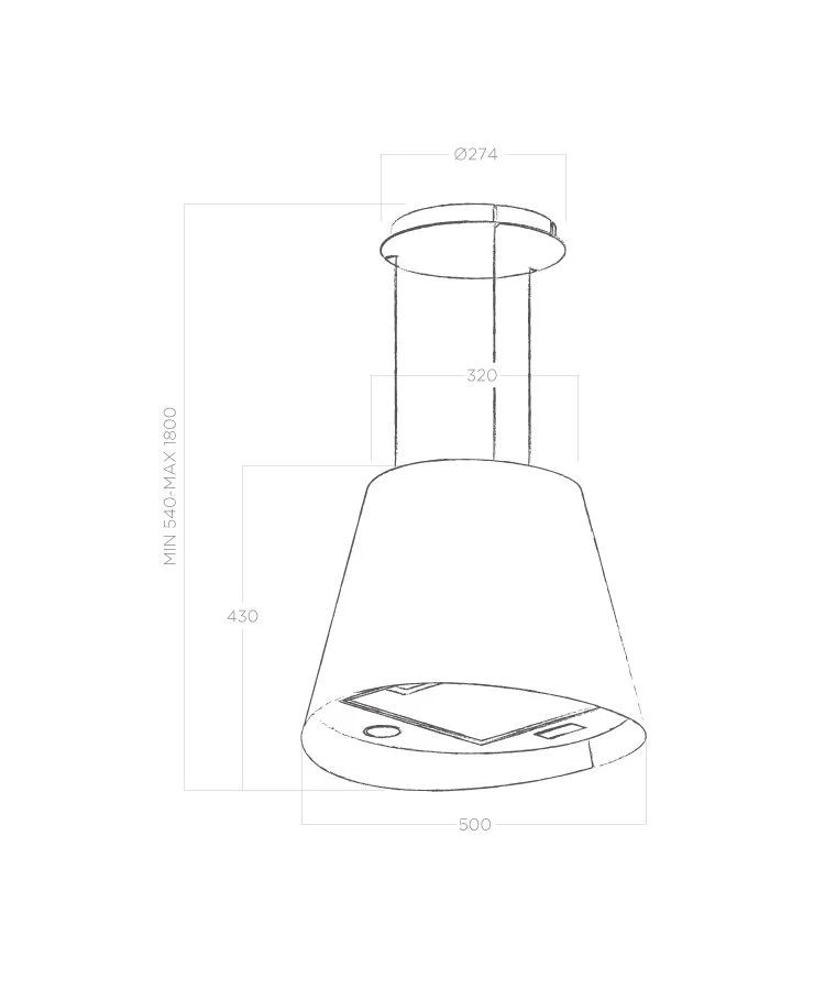 Elica JUNO-BLK 492cm Ceiling Cooker Hood - Image 2