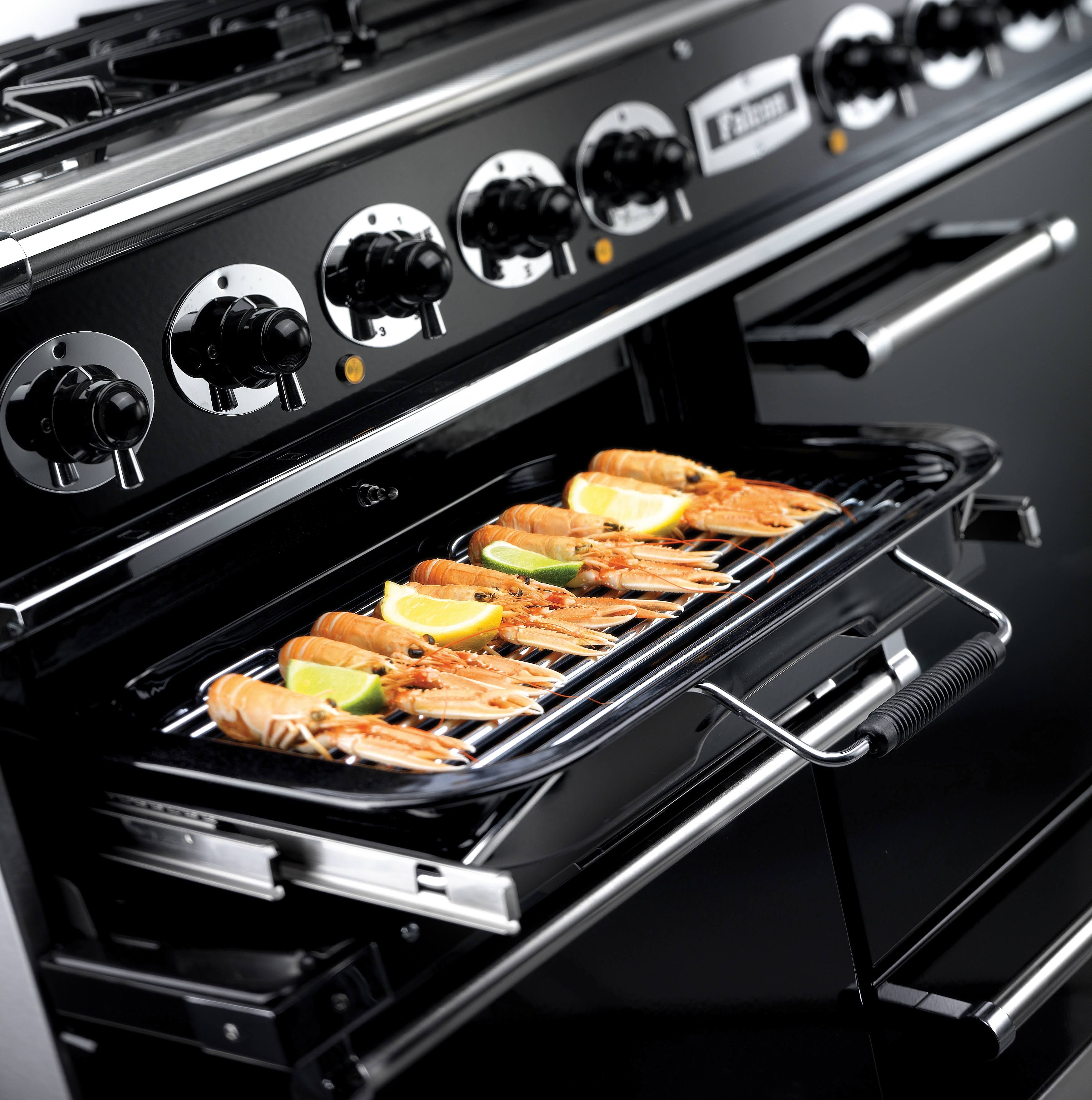 Falcon Deluxe 90cm Dual Fuel Range Cooker Fawn with Nickel - Image 2