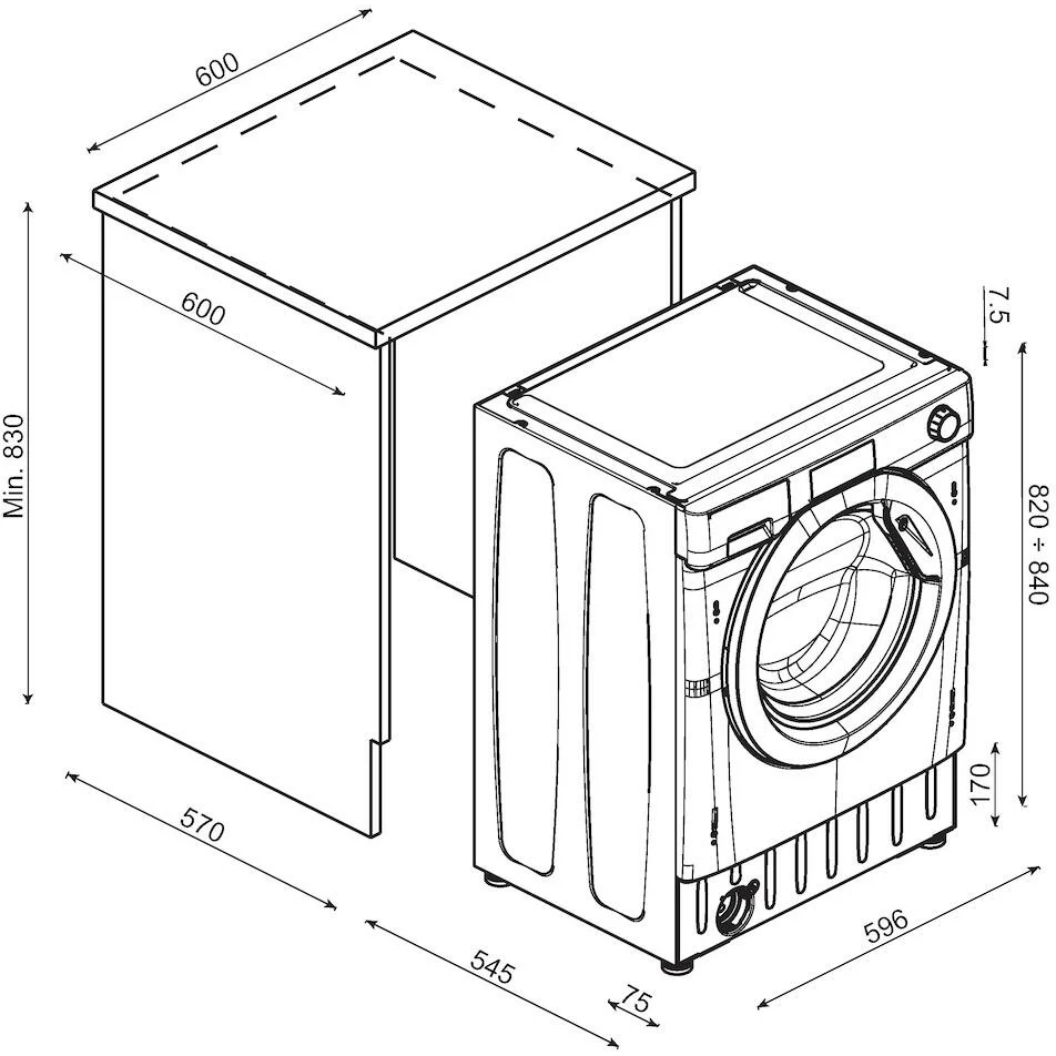 Haier BHA6S696M6D9-80 9kg/6kg 1600rpm Integrated Washer Dryer - Image 3