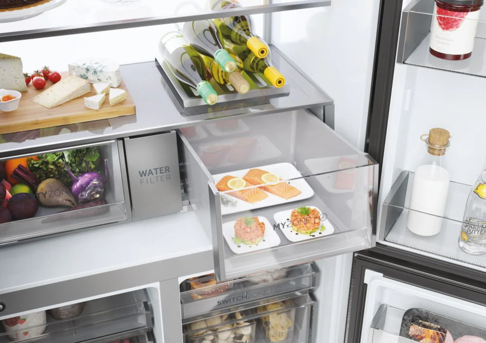 Haier Series 7 HCR7918EIMP Platinum Inox Plumbed American Fridge Freezer - Image 4