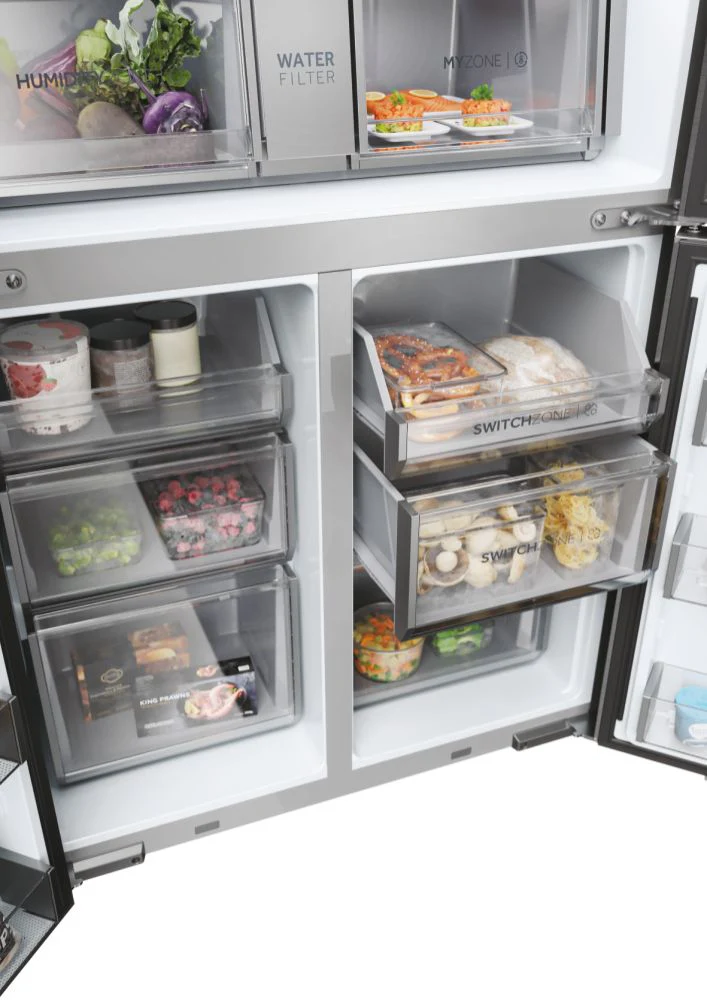 Haier Series 7 HCR7918EIMP Platinum Inox Plumbed American Fridge Freezer - Image 7