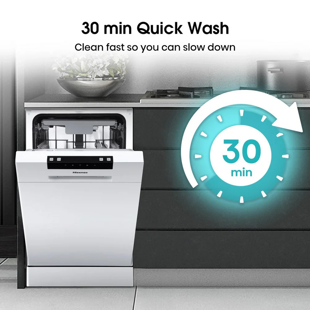Hisense HS523E15WUK 10 Place Slimline Freestanding Dishwasher - Image 6