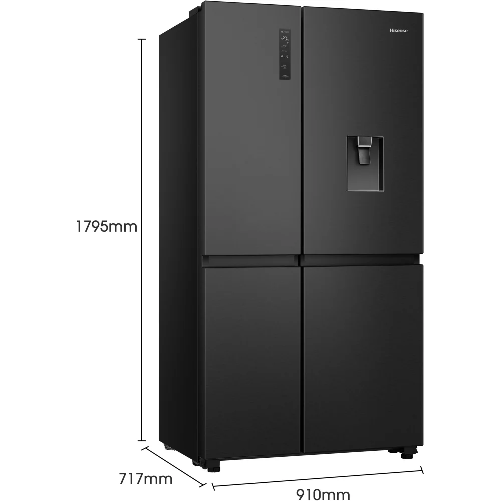 Hisense RS840N4WFE Black Non Plumbed American Fridge Freezer - Image 3