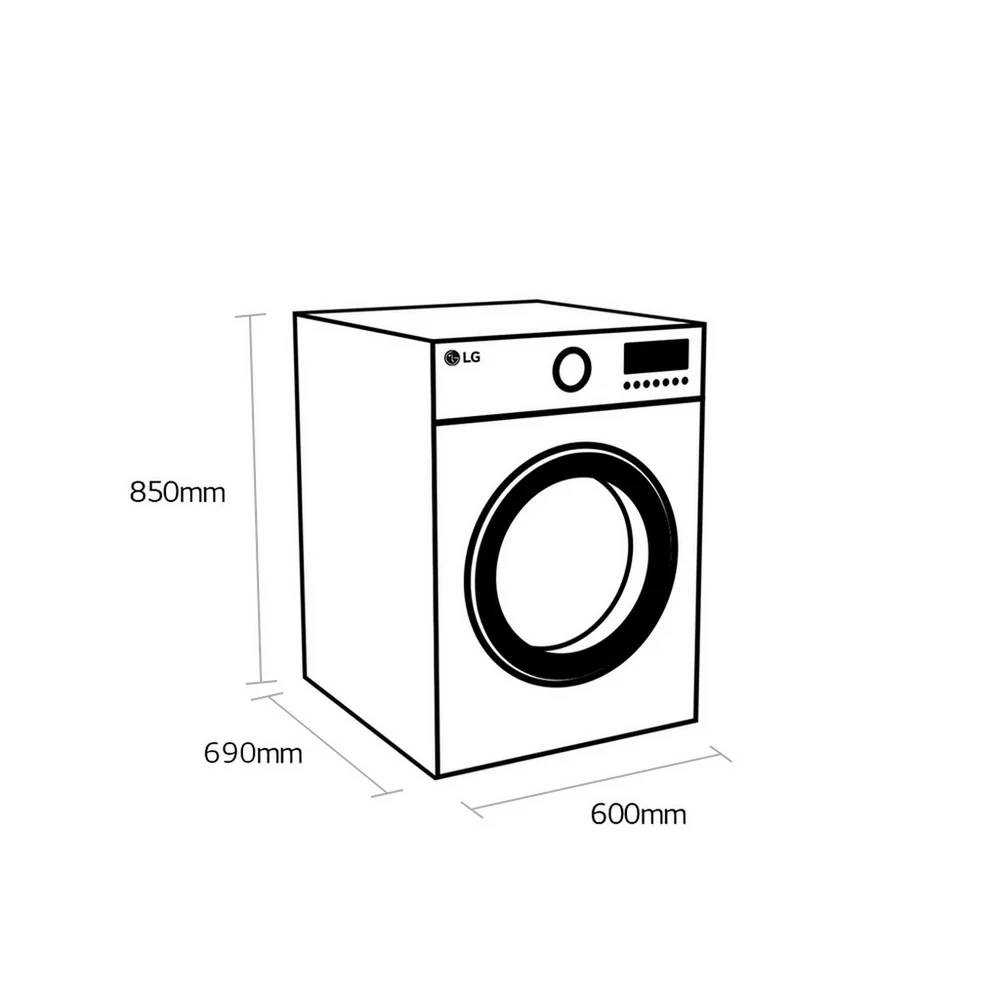LG FDV709W 9kg Heat Pump Tumble Dryer - Image 5