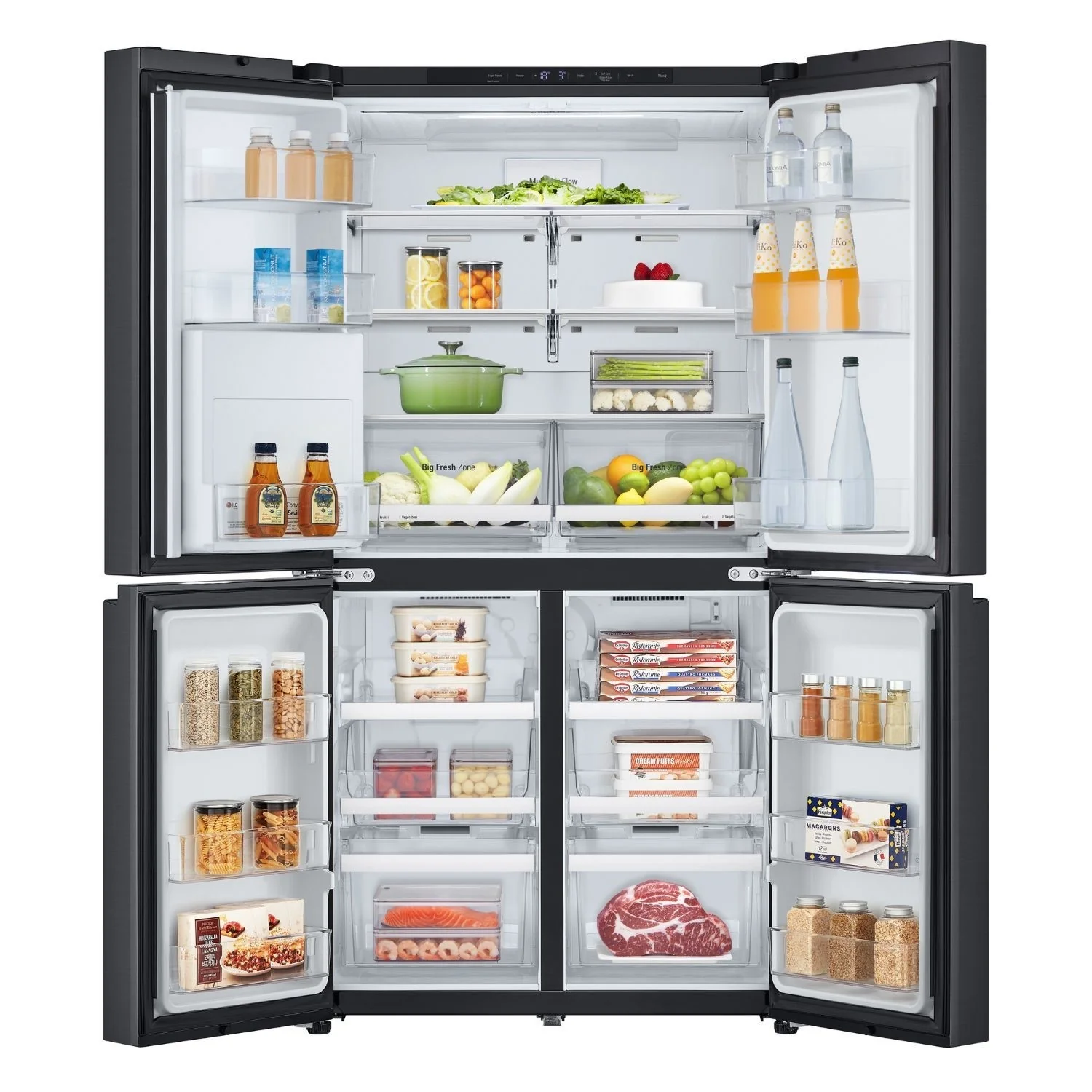 LG NatureFRESH GMF960EV4E Essence Black Steel Plumbed American Fridge Freezer - Image 7