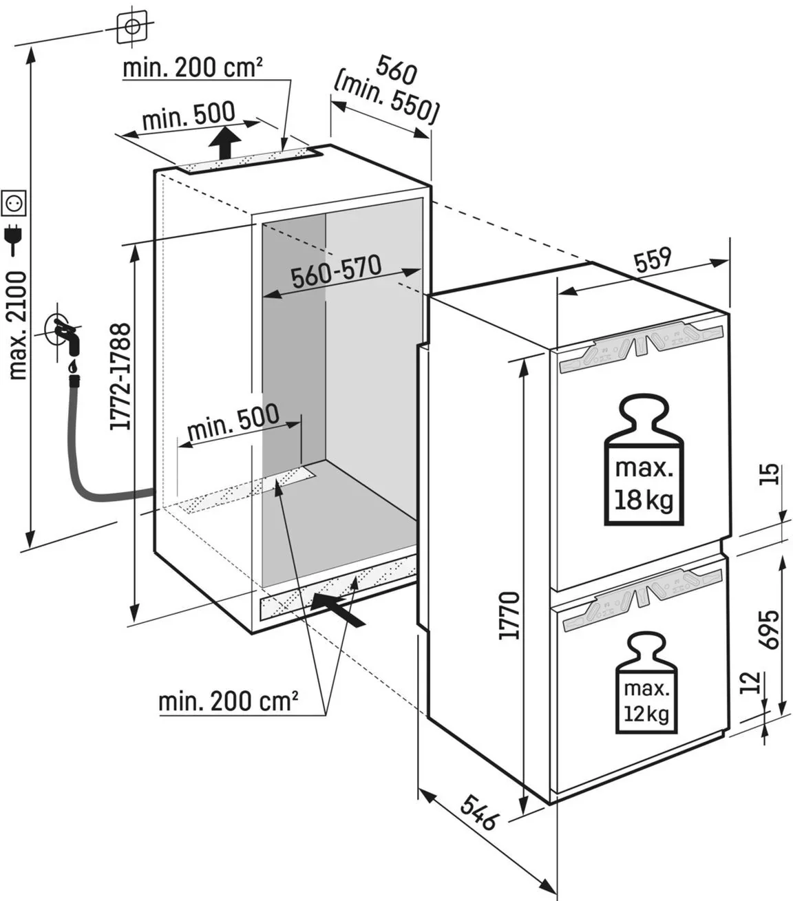 Liebherr Prime ICBNdi5163 Integrated 70/30 Frost Free Fridge Freezer - Image 3