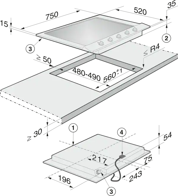Miele KM2032 Gas Hob - Image 5
