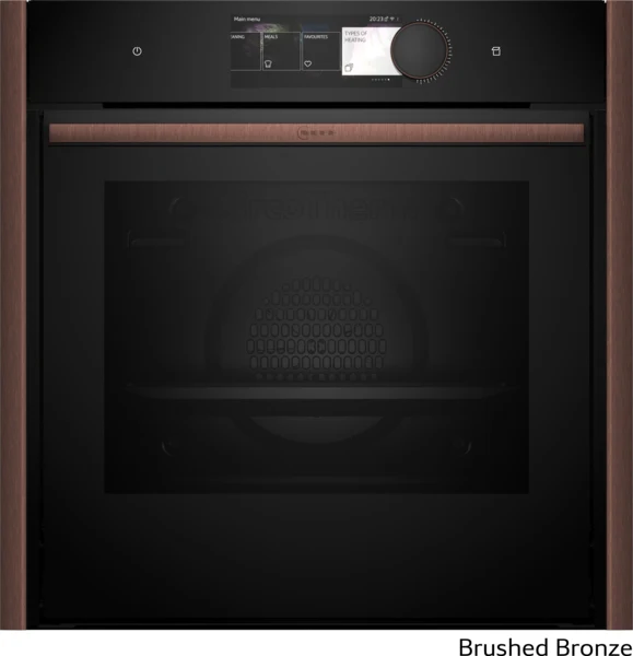 Neff B69VY7MY0 N90 Flex Design Pyrolytic Built In Single Oven Brushed Bronze Trim + Twist Pad Flex®