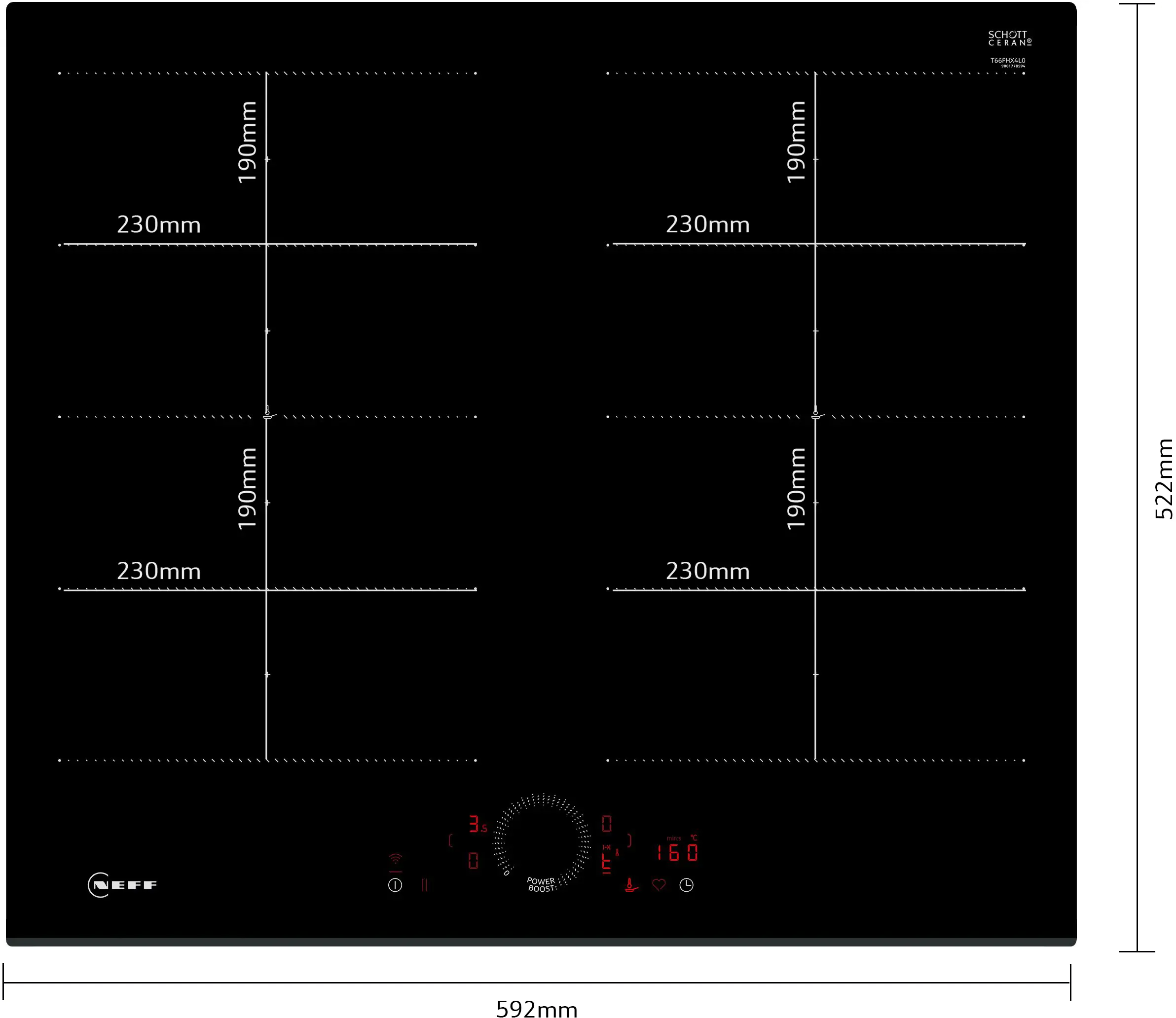 Neff N70 T66FHX4L0 60cm Black Induction Hob - Image 5