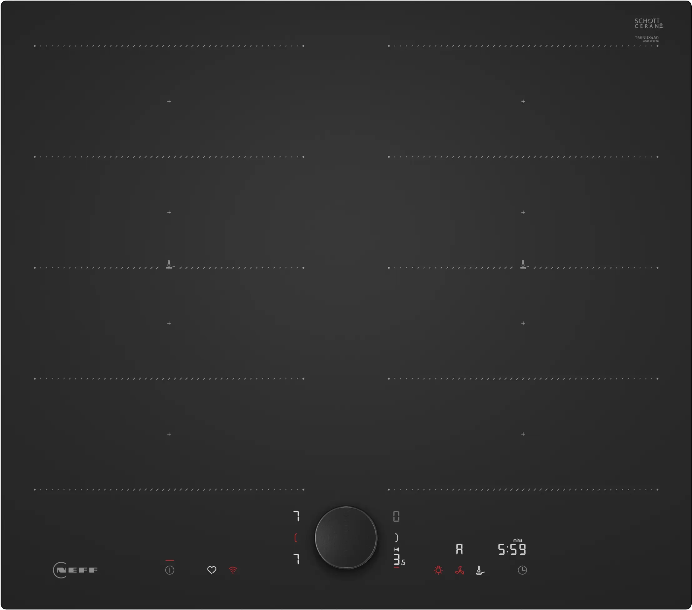 Neff N90 T66NUX4A0 60cm Black Induction Hob