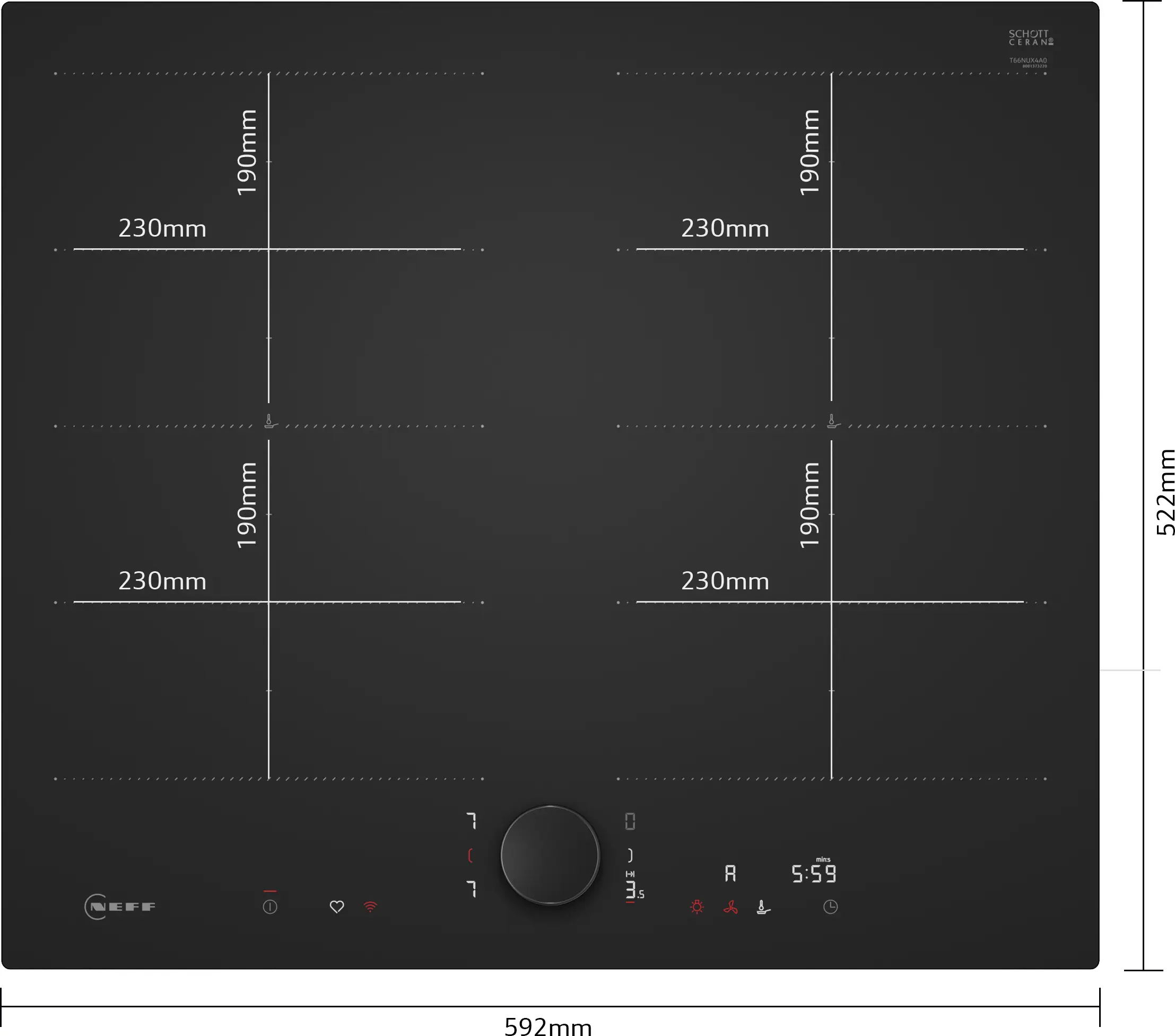 Neff N90 T66NUX4A0 60cm Black Induction Hob - Image 5