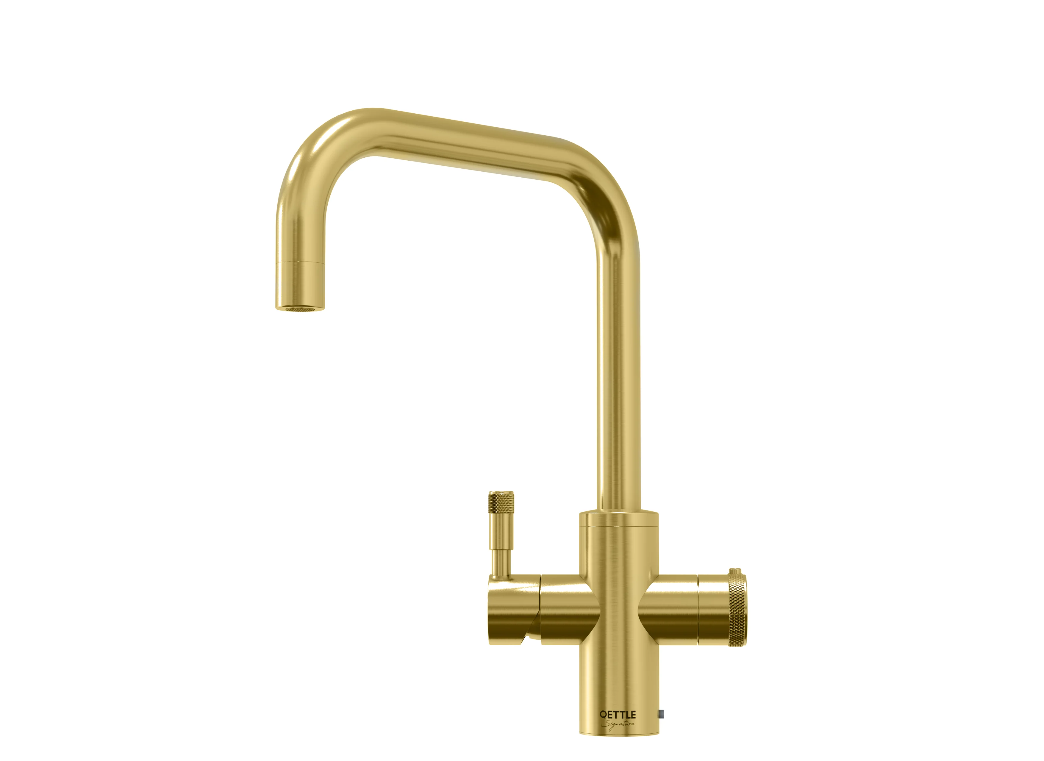 QETTLE Signature Modern 4 in 1 Boiling Water Tap 2 Litre Square Spout - Brass