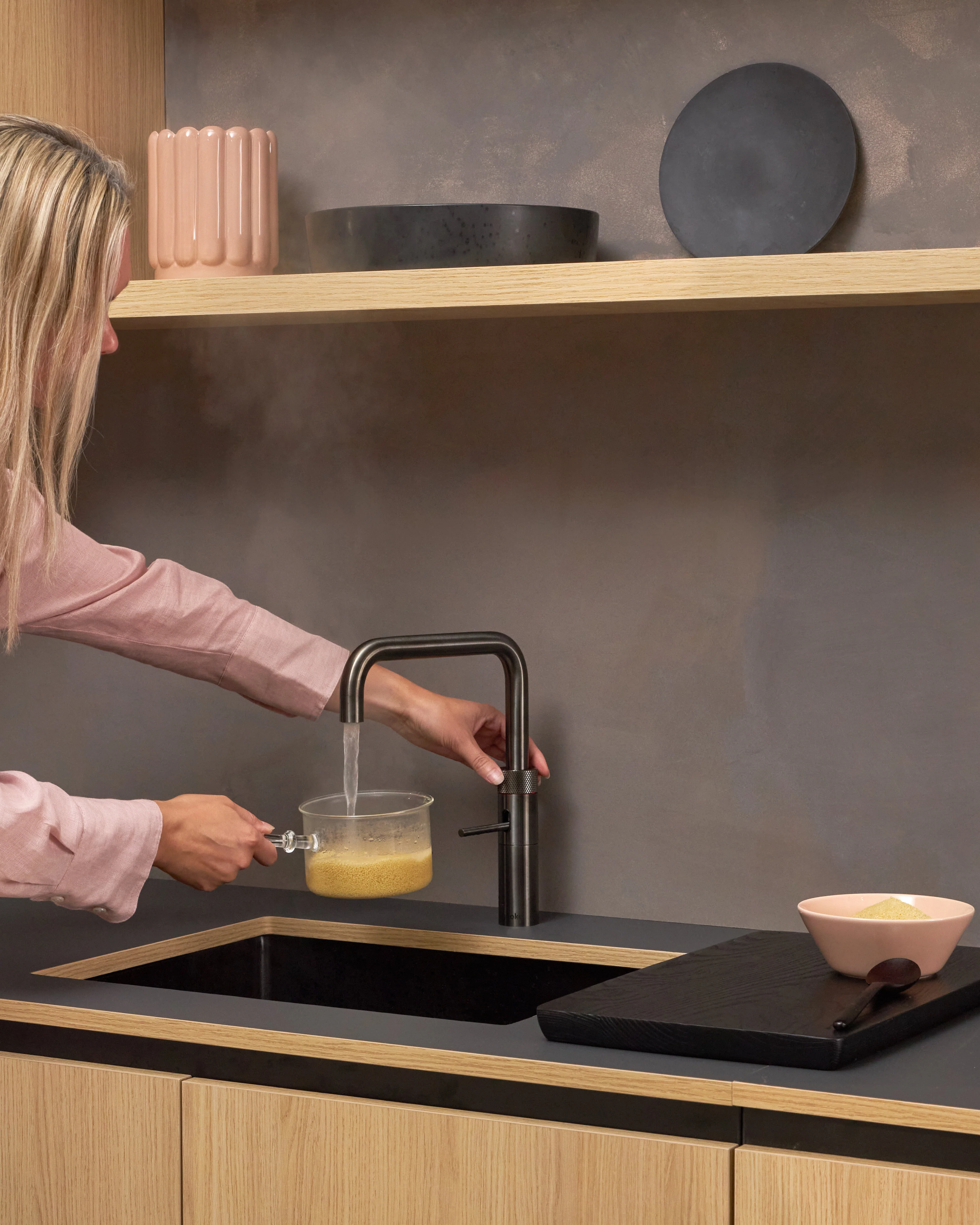 Quooker 3 in 1 Flex Gunmetal PRO7 Boiling Water Tap + CUBE - Image 2