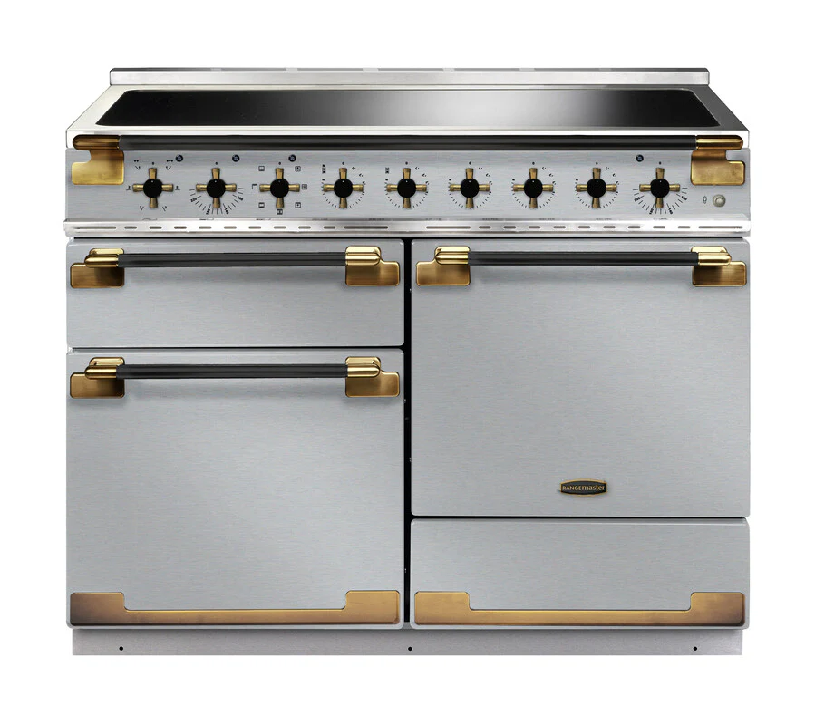 Rangemaster Elise Luxe ELS110EISS/BE 110cm Induction Range Cooker Stainless Steel with Black Antique Brass
