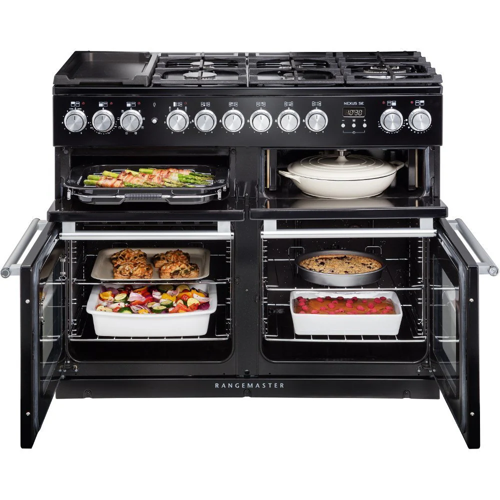 Rangemaster Nexus SE 110cm Dual Fuel Range Cooker Stainless Steel with Chrome - Image 3