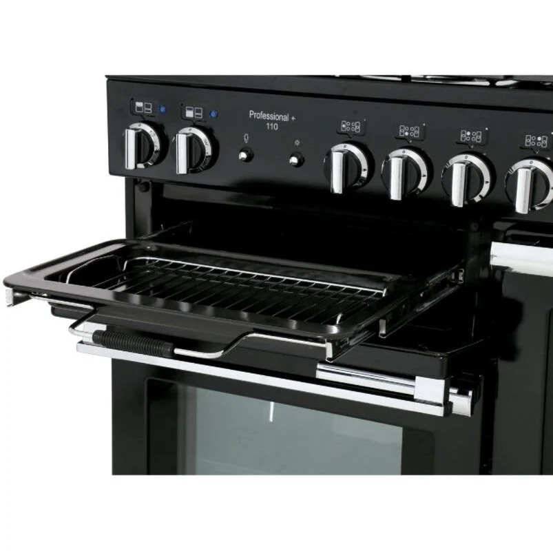Rangemaster PROP110DFFGB/C Professional Plus 110cm Dual Fuel Range Cooker Black with Chrome - Image 8