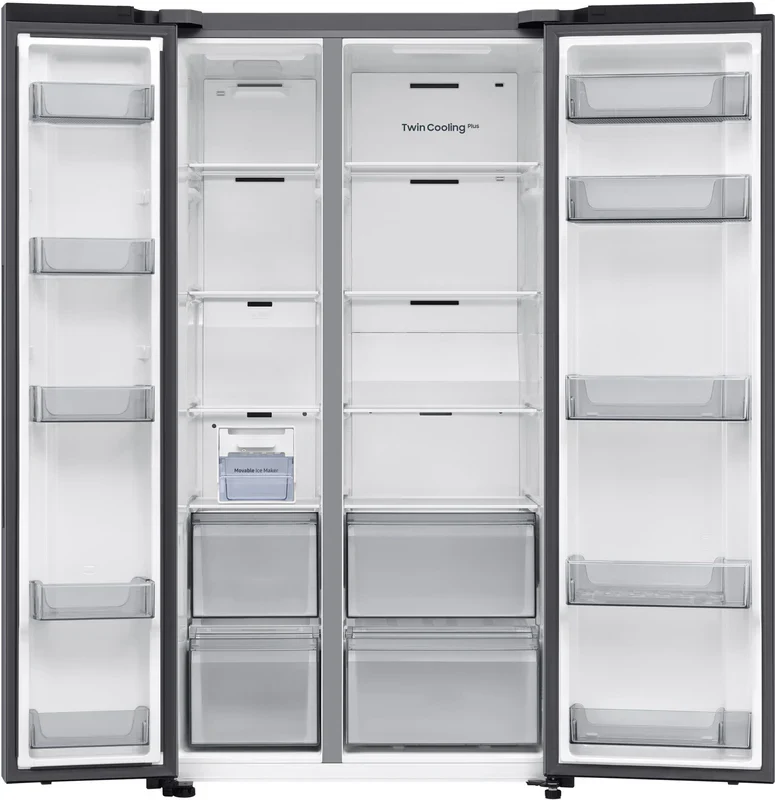 Samsung Bespoke AI Series 7 SpaceMax RS70F67QCTEU Silver American Fridge Freezer - Image 3