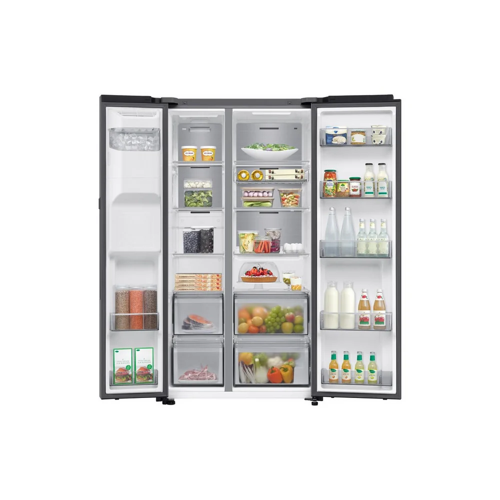 Samsung RS90F64EETEU Silver Plumbed American Fridge Freezer - Image 2