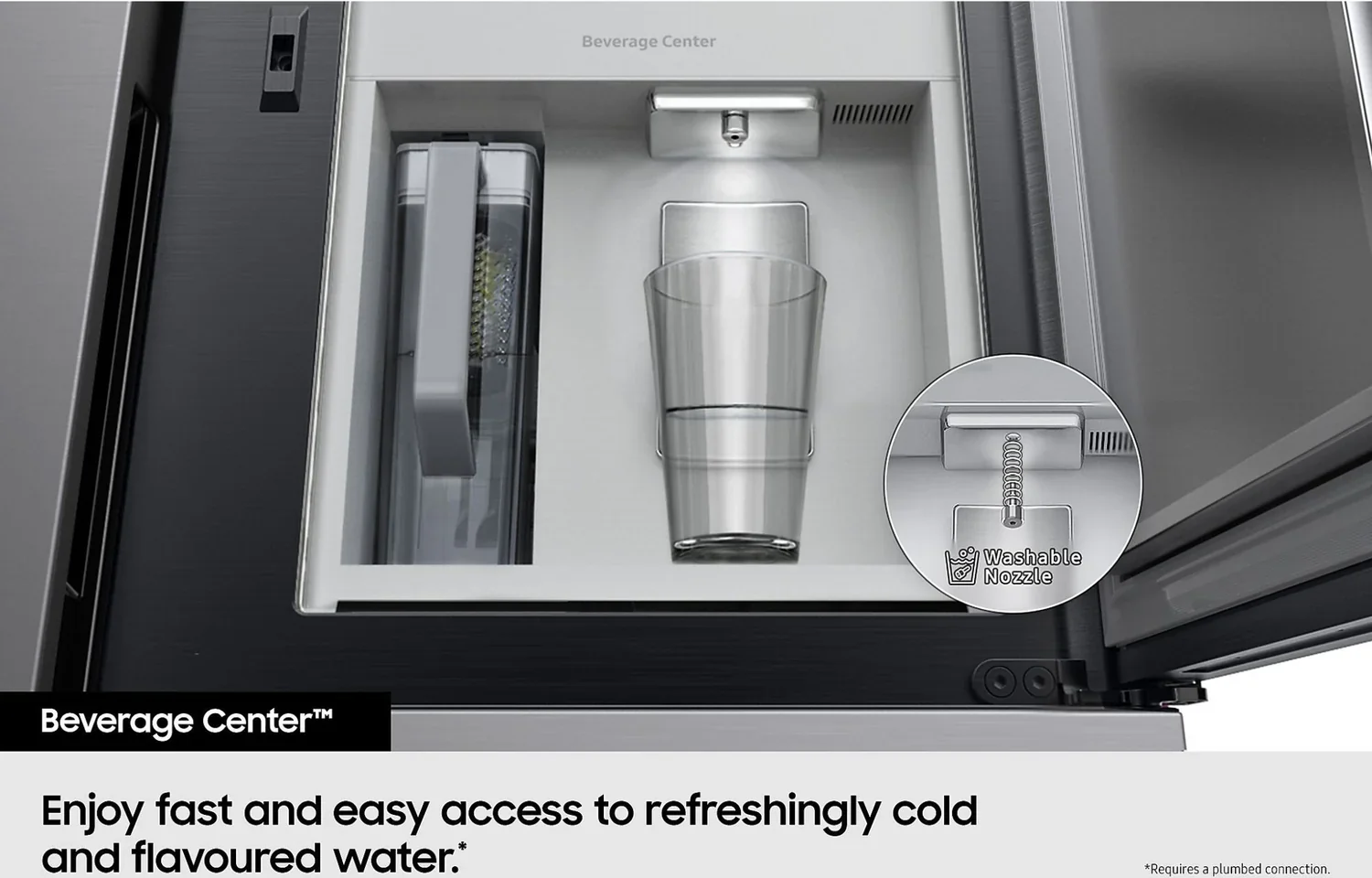 Samsung Series 9 Beverage Centre⢠RF65DG960EB1EU Black Plumbed In American Fridge Freezer - Image 6