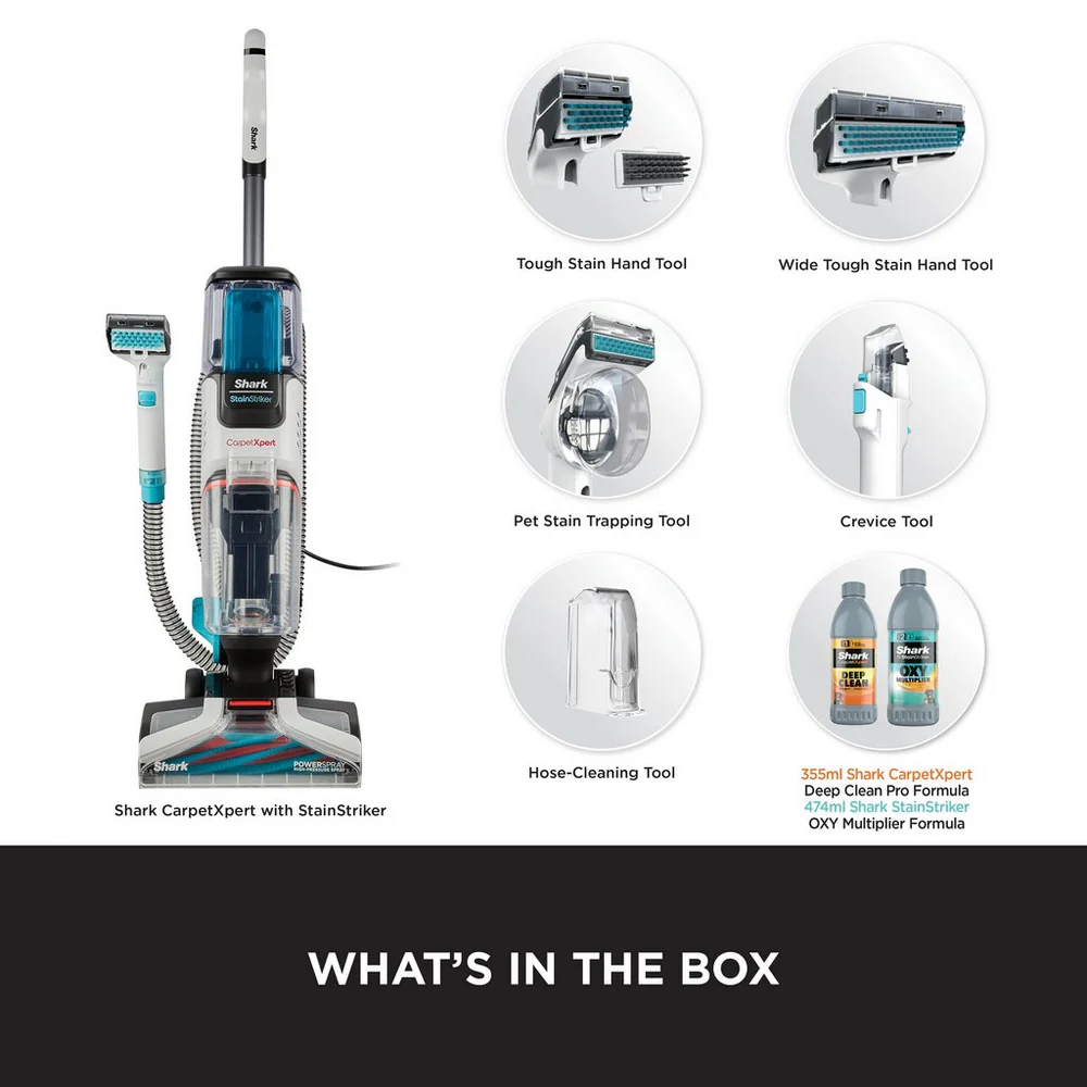 Shark EX200UK CarpetXpert Deep Carpet Cleaner with Built-In StainStriker - Rotator White - Image 2