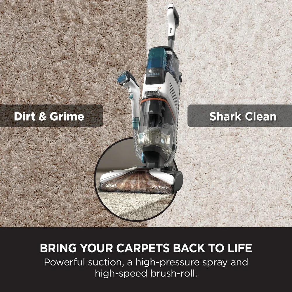 Shark EX200UK CarpetXpert Deep Carpet Cleaner with Built-In StainStriker - Rotator White - Image 6