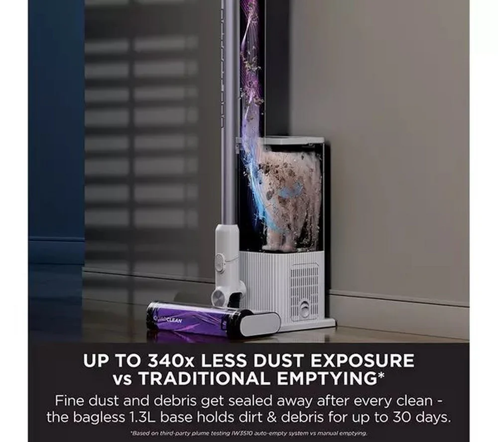 Shark IW3510UK Shark Detect Pro Cordless Vacuum Cleaner Auto-Empty System 1.3L  - 60 Minutes Run Time - White/Ash Purple - Image 5
