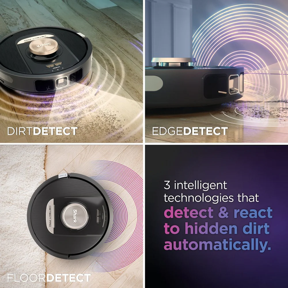 Shark RV2820VEUK PowerDetect Self-Empty Robot Vacuum - 100 Min Minutes Run Time - Black - Image 3