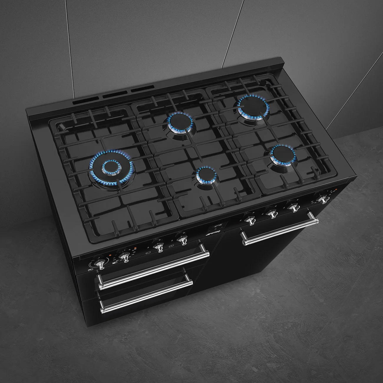 Smeg Concert Classic CX103GMBL 100cm Dual Fuel Range Cooker Black - Image 3